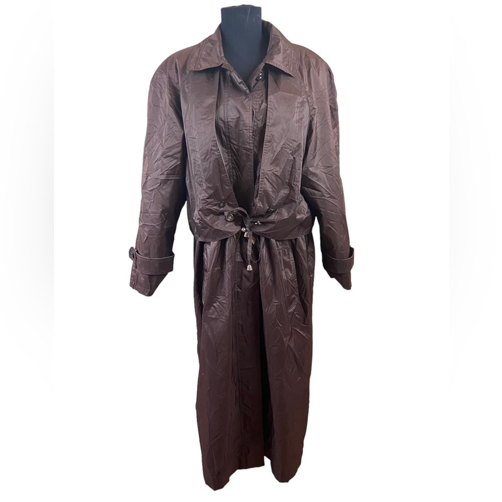 Brown/Maroon Vintage British Mist Trench Rain Coat